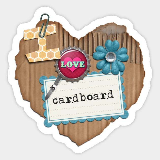 I Love Cardboard Sticker by CheriesArt